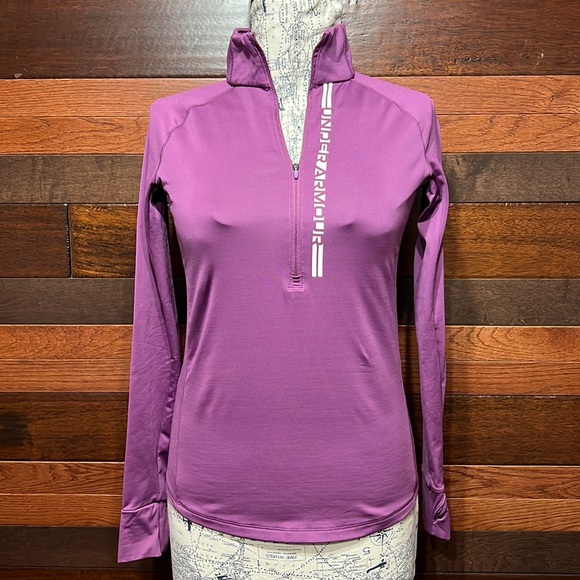 Under Armour Tops - Under Armour Quarter Zipper Long Sleeve Fitted Cold Gear Athletic Sweatshirt